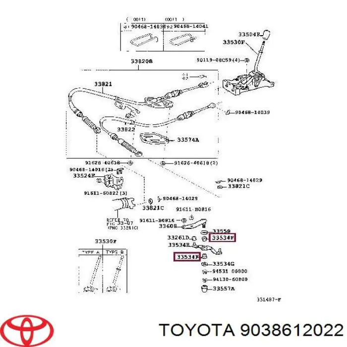 Bucha de cabos de mudança para Toyota Picnic (XM1)