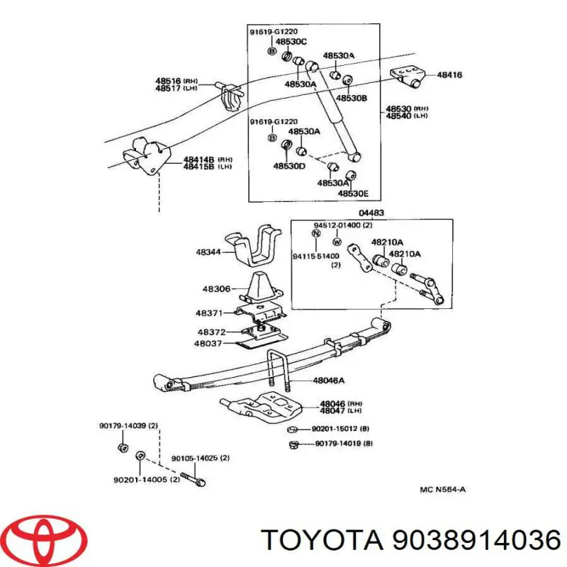 Сайлентблок задней рессоры передний на Toyota 4 Runner N130
