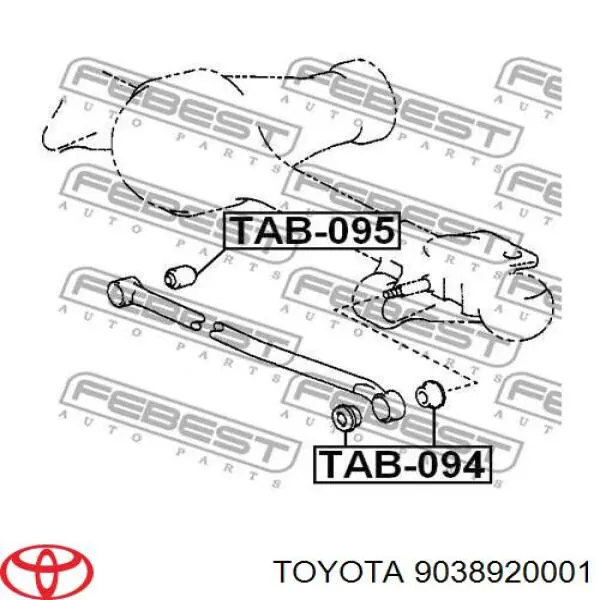 Сайлентблок тяги передней поперечной TOYOTA 9038920001