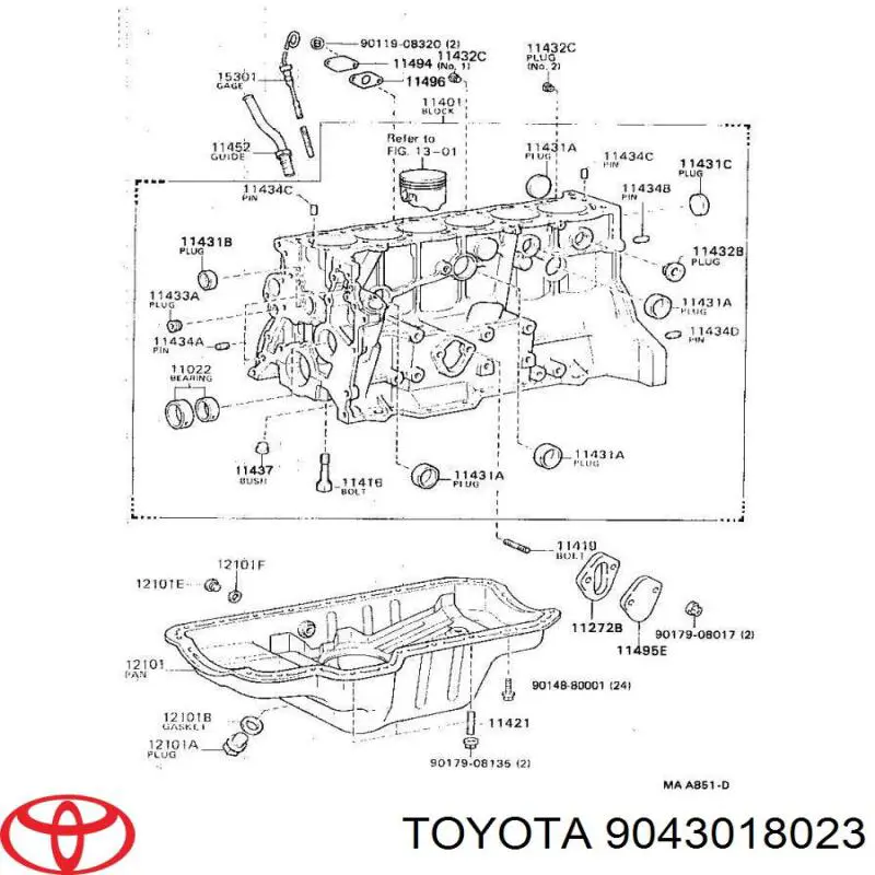 Купить 9043018023 Toyota Прокладка пробки поддона двигателя