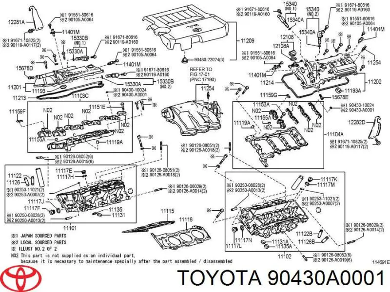 Прокладка клапанной крышки 90430A0001 Toyota