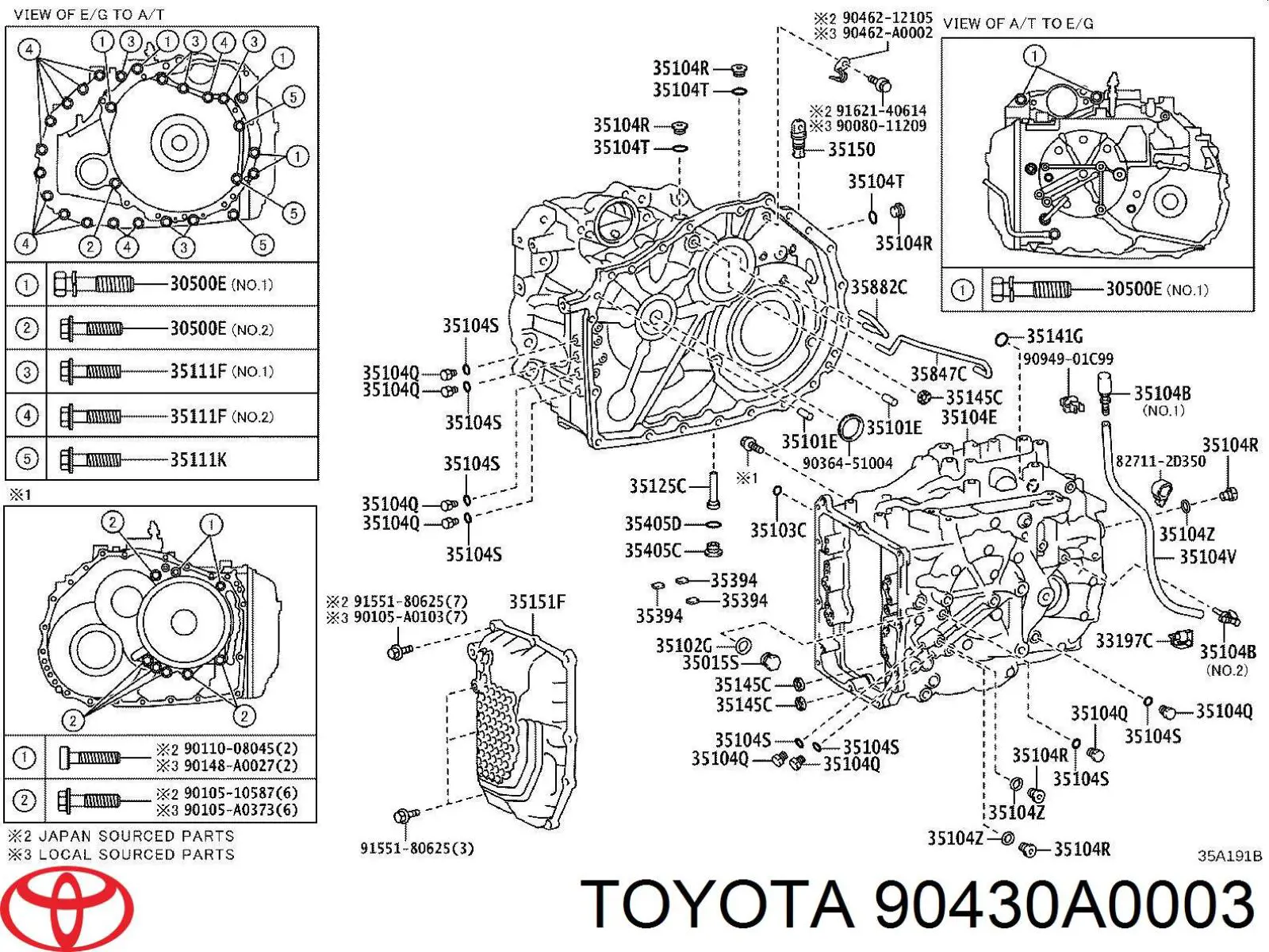 90430A0003 Toyota прокладка пробки поддона акпп