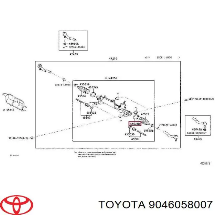 Хомут пыльника рулевой рейки 9046058007 Toyota