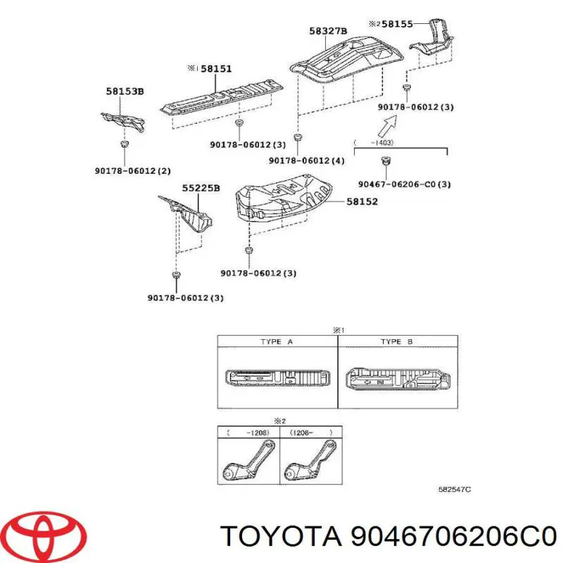 9046706206C0 Toyota пистон (клип утеплителя капота)