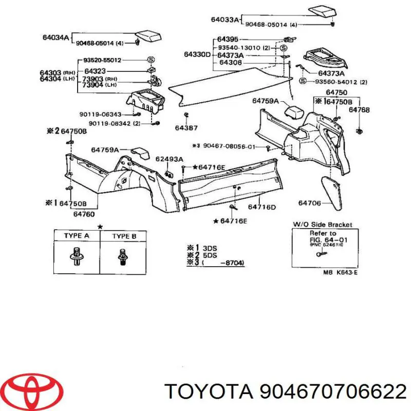 904670706622 Toyota пистон (клип крепления обшивки двери)