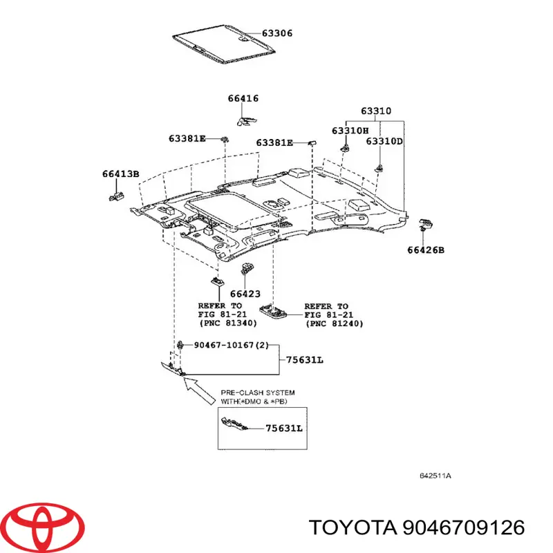 9046709126 Toyota Клип крепления подкрылка переднего крыла