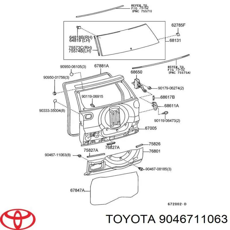 Пистон крепления подкрылок 9046711063 Toyota
