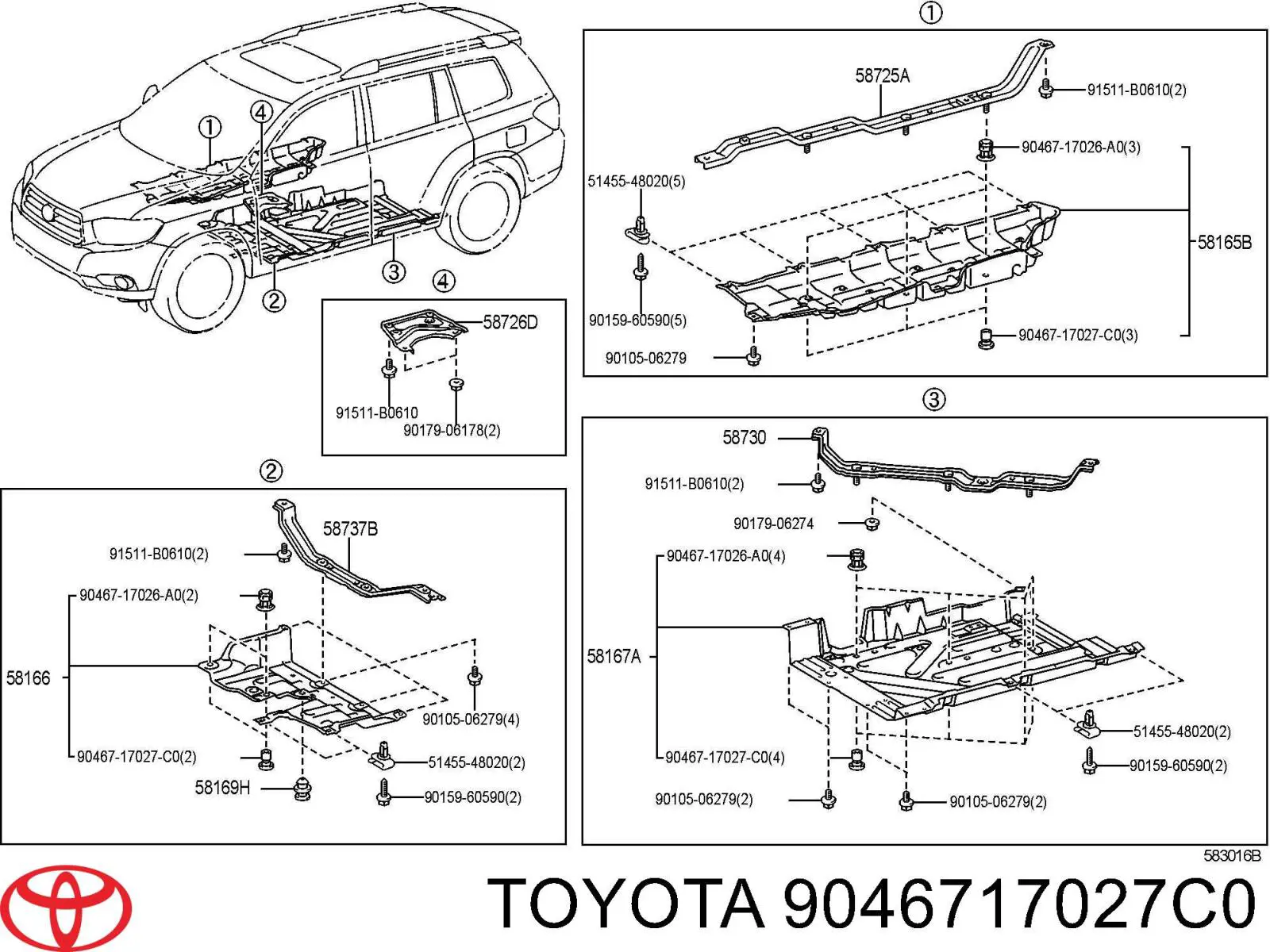Клипса защиты днища на Toyota Yaris P21
