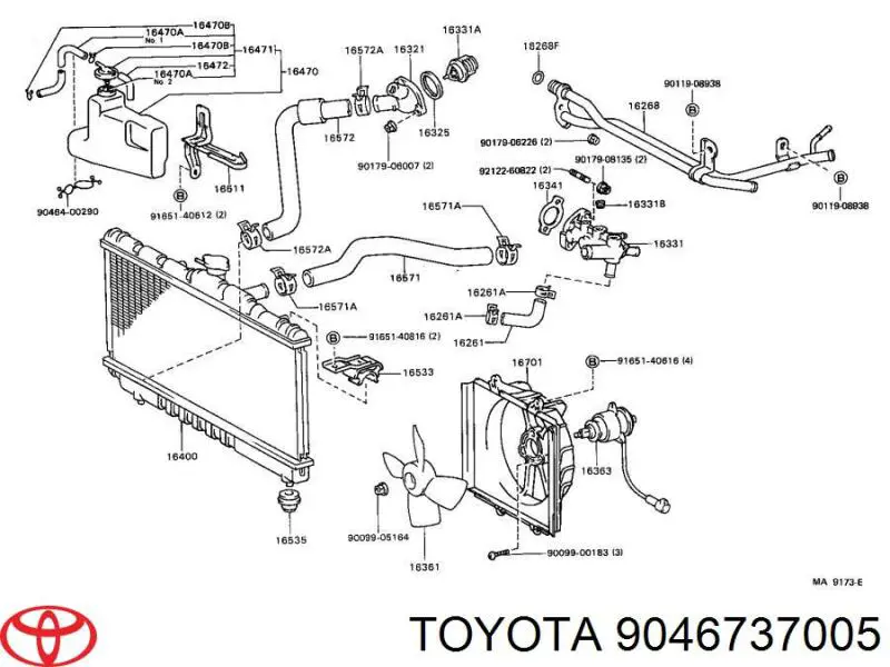 Купить 9046737005 Toyota Хомут расширительного бачка