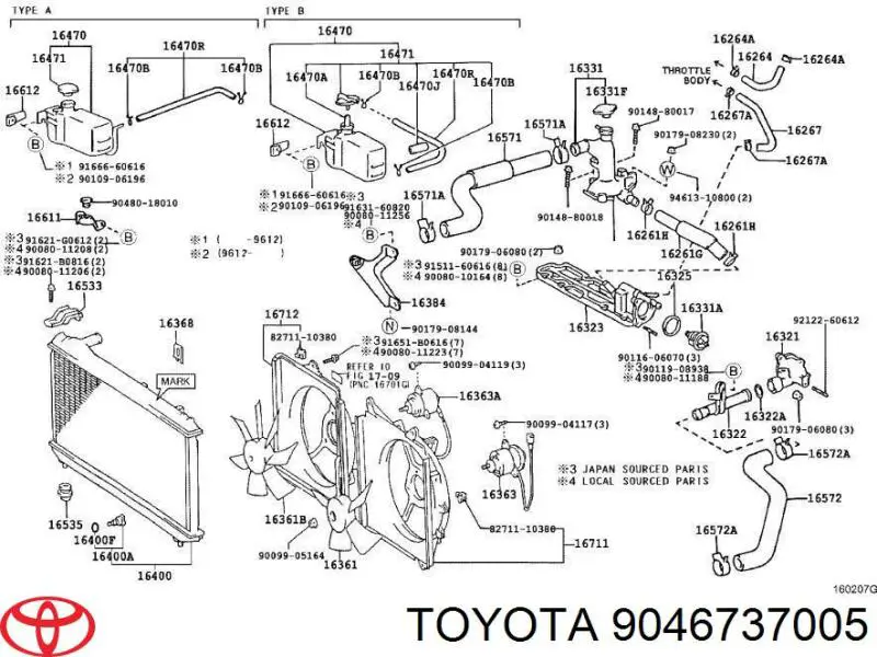 9046737002 Toyota braçadeira do tanque de expansão