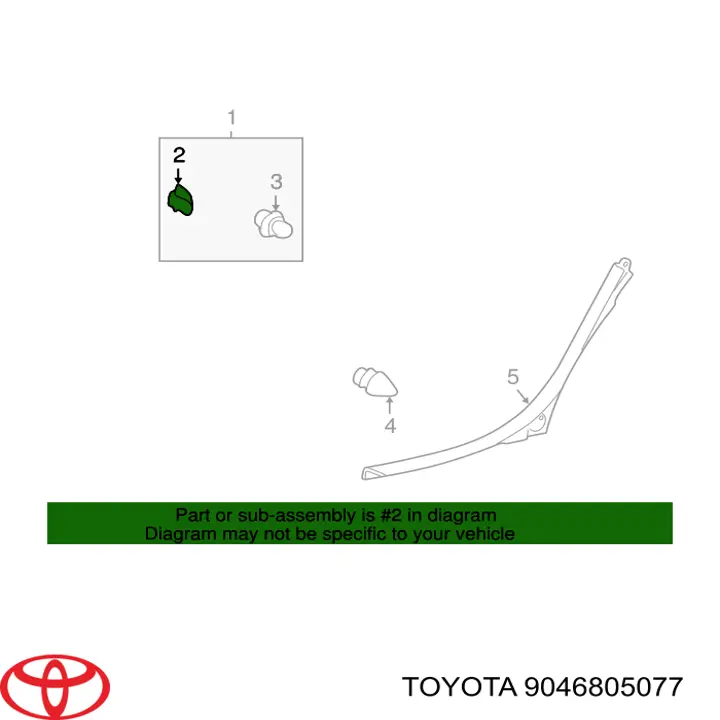 9046805077 Toyota пистон (клип крепления обшивки двери)