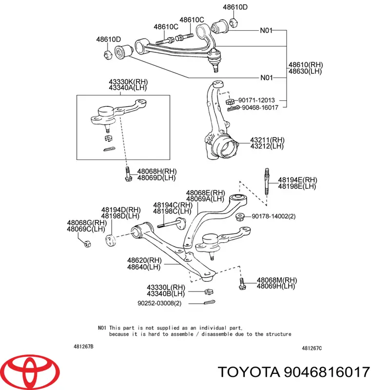  Toyota 9046816017 цена, от 0.85 USD