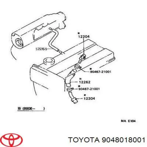 Прокладка клапана вентиляции картера на Toyota Hiace III 