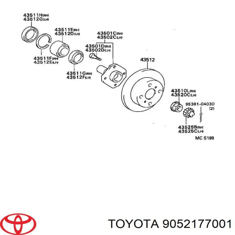 9052177001 Toyota подшипник ступицы передней