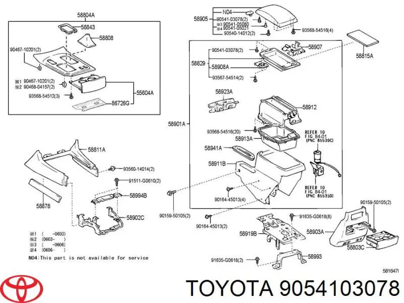 9054103078 Toyota Амортизатор крышки бардачка