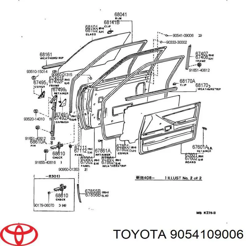 9054109006 Toyota буфер (отбойник крышки багажника (двери 3/5-й задней))