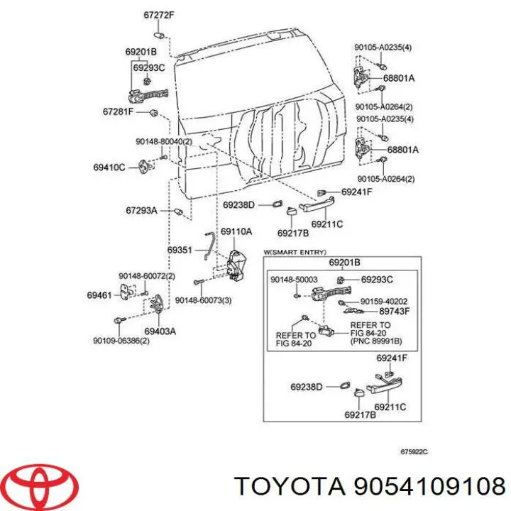 Купить 9054109108 Toyota Ограничитель задней двери