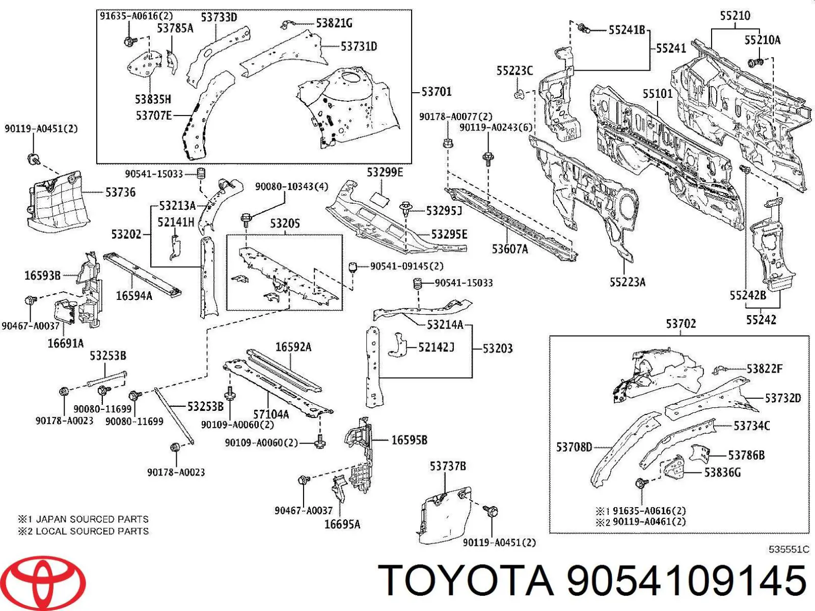 Купить 9054109145 Toyota Отбойник двери багажника