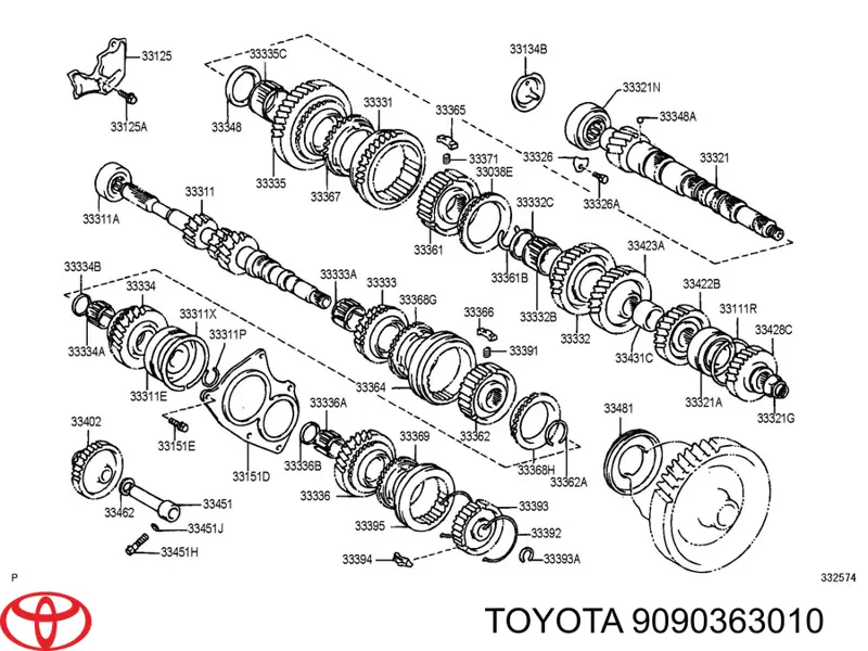Подшипник вторичного вала коробки Toyota 90363W0007
