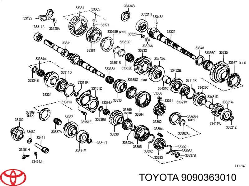 Подшипник вторичного вала КПП 9090363010 Toyota