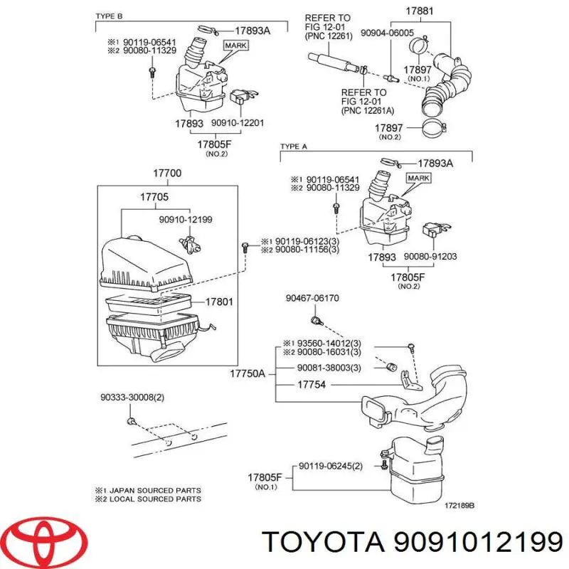 Купить 9091012199 Toyota 
