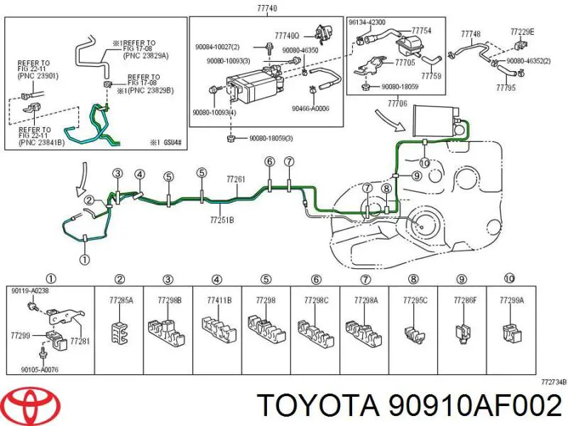 Клапан вентиляции газов топливного бака на Toyota Tundra 