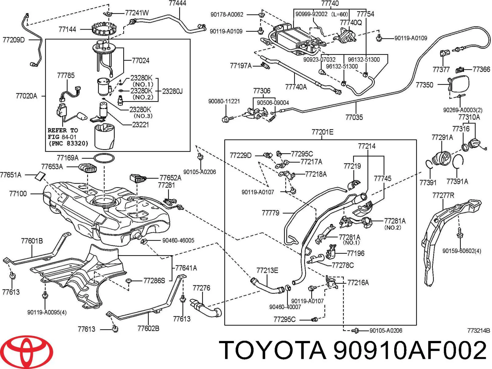 Купить 90910AF002 Toyota Клапан вентиляции бензобака