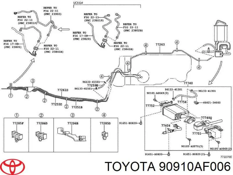 Насос диагностики течи в баке 90910AF006 Toyota