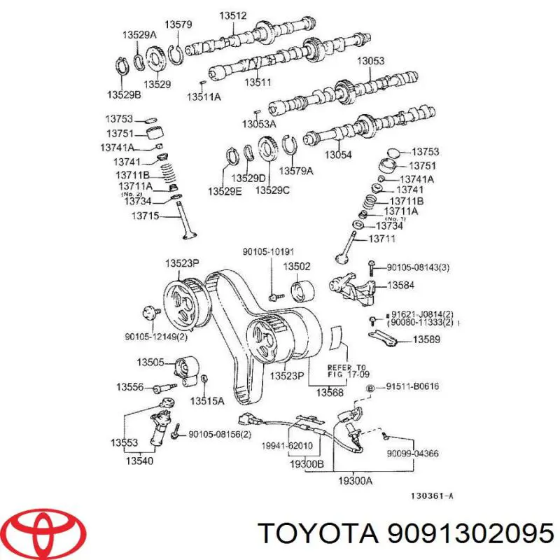 9091302095 Toyota сальник клапана (маслосъемный, впуск/выпуск)
