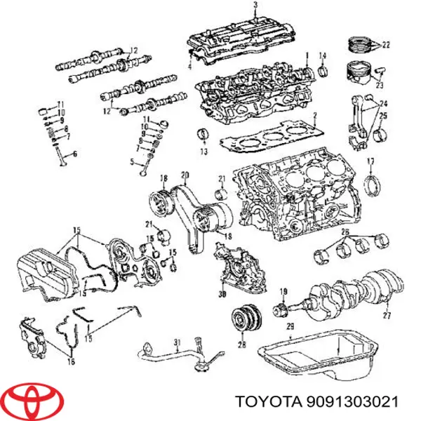  Peça inserida de válvula Toyota Avensis I sedan (T22) (1997 - 2003) I