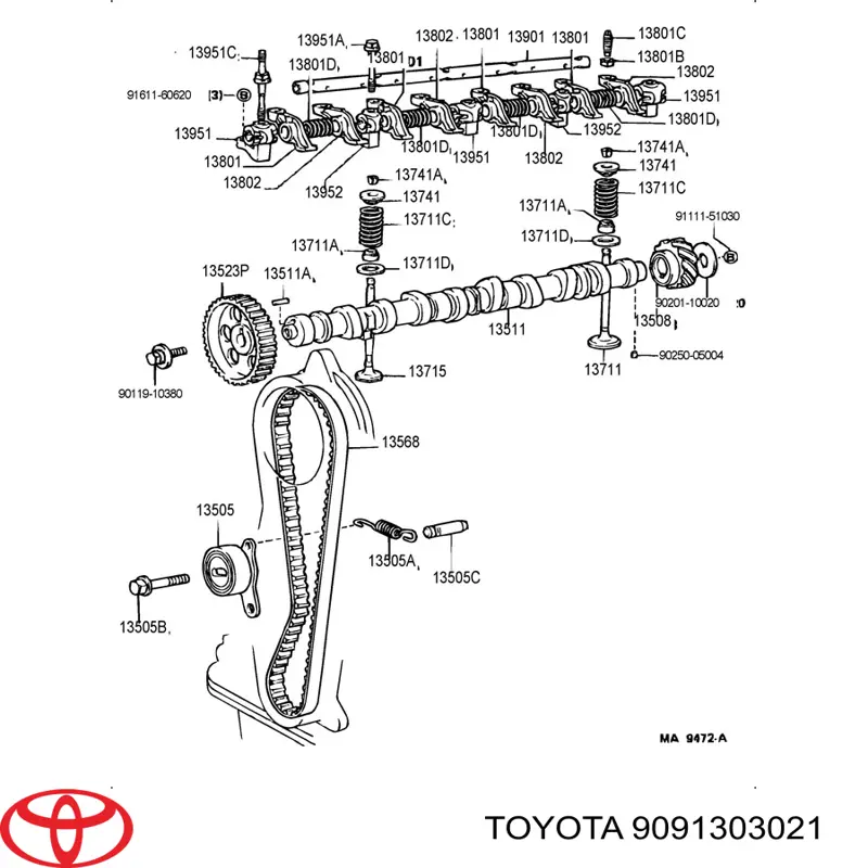 Peça inserida de válvula Toyota Avensis I T22