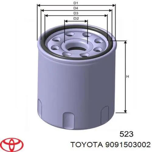 Масляный фильтр 9091503002 Toyota