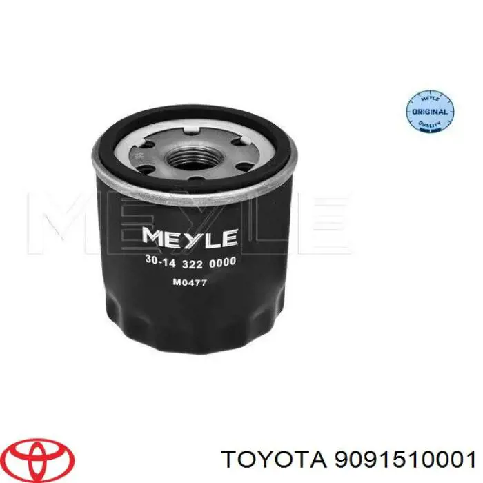 Filtro de aceite 9091510001 Toyota