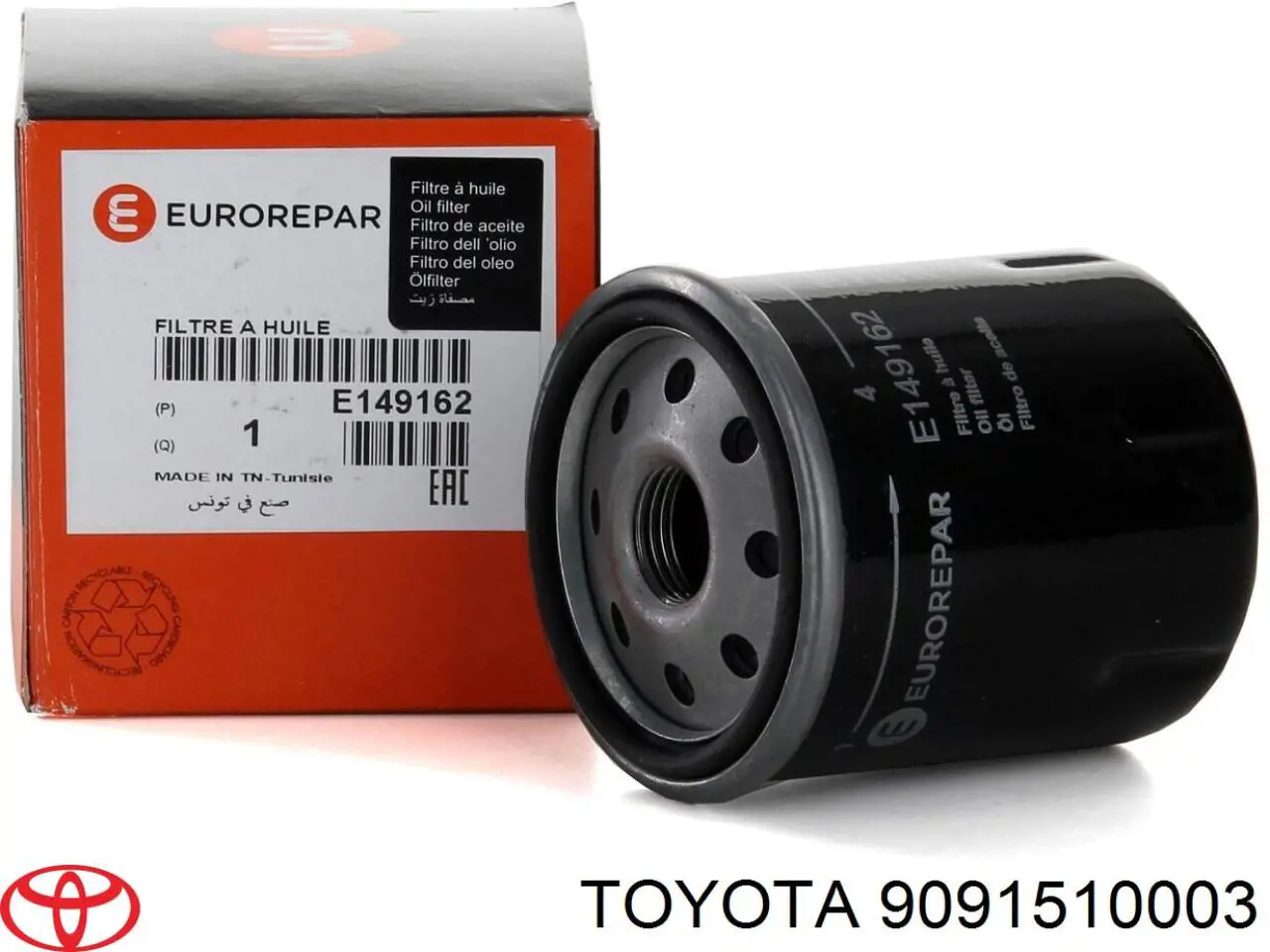 9091510003 TOYOTA Filtro de aceite original y equivalente