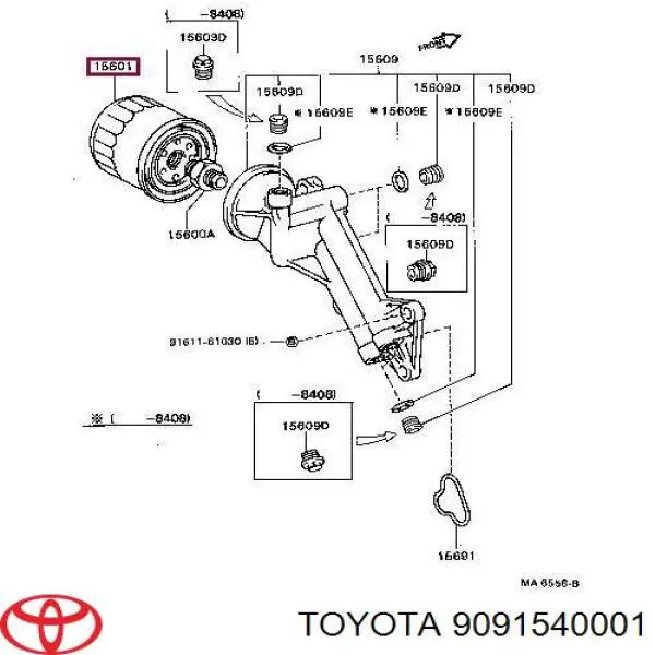 9091540001 Toyota масляный фильтр