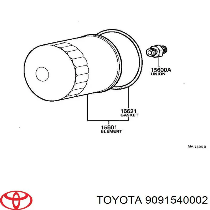 Filtro de aceite 9091540002 Toyota