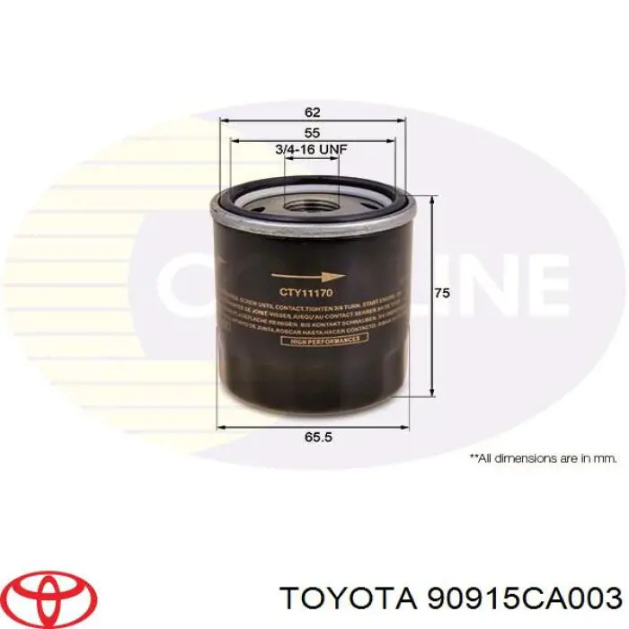 Фильтр очистки масла центробежный Toyota 90915CA003 цена, от 4.07 USD