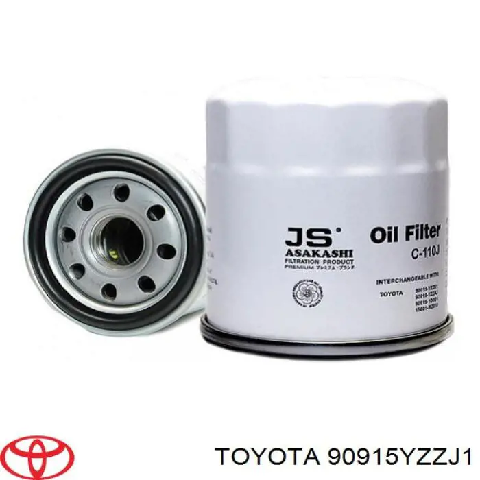 90915YZZJ1 TOYOTA Filtro de aceite original y equivalente