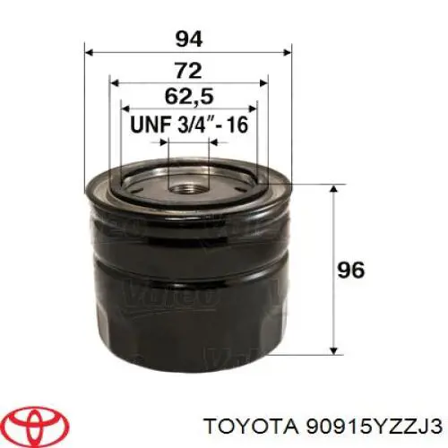 90915YZZJ3 Toyota масляный фильтр