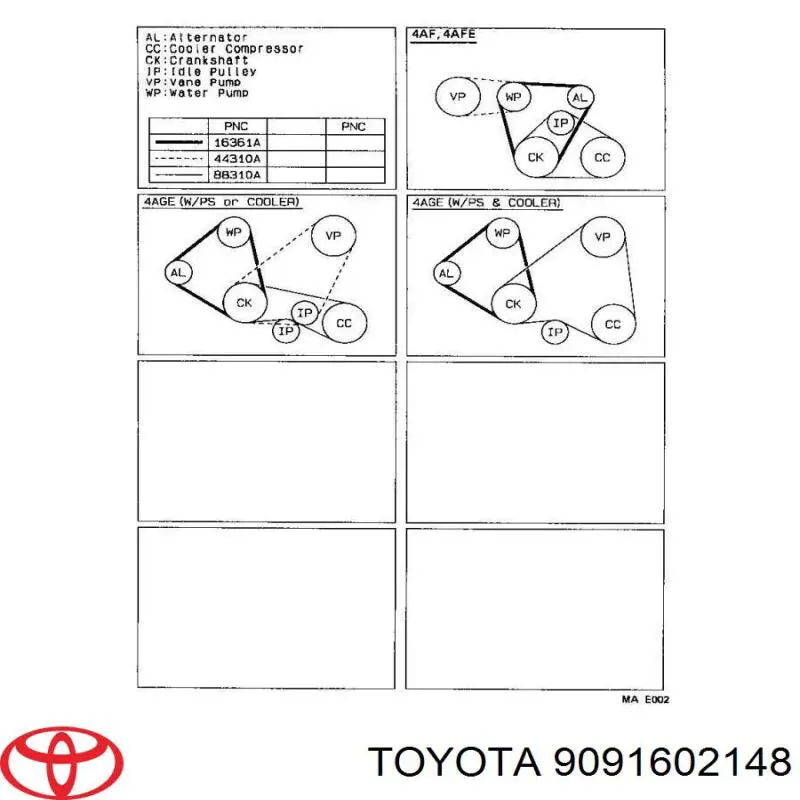 9091602148 Toyota ремень генератора
