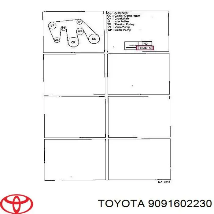Клиновый ремень Toyota 9091602230 цена, от 4.10 USD