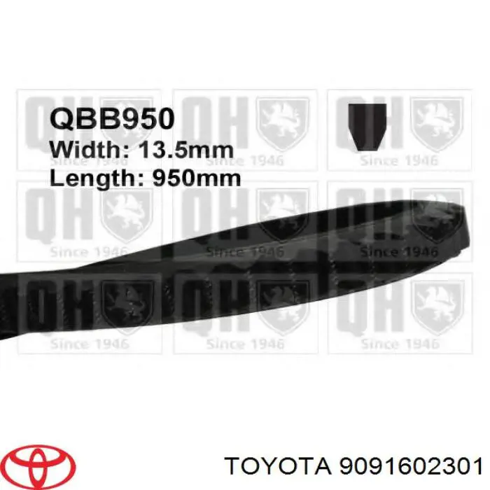 Correa trapezoidal 9091602301 Toyota