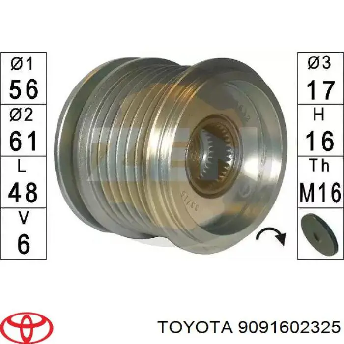 Ремень генератора 9091602325 Toyota