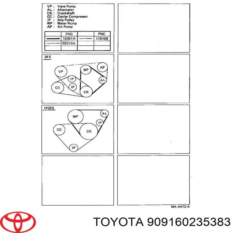 909160235383 Toyota ремень генератора