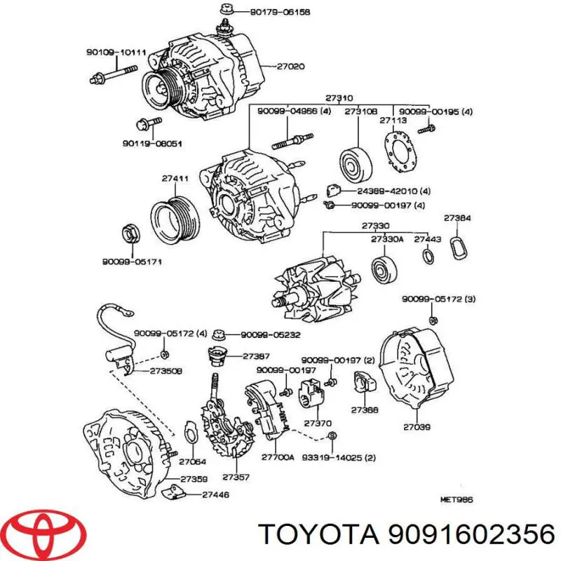 9091602356 Toyota ремень генератора