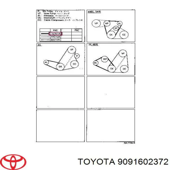 Ремень кондиционера Toyota 9091602372