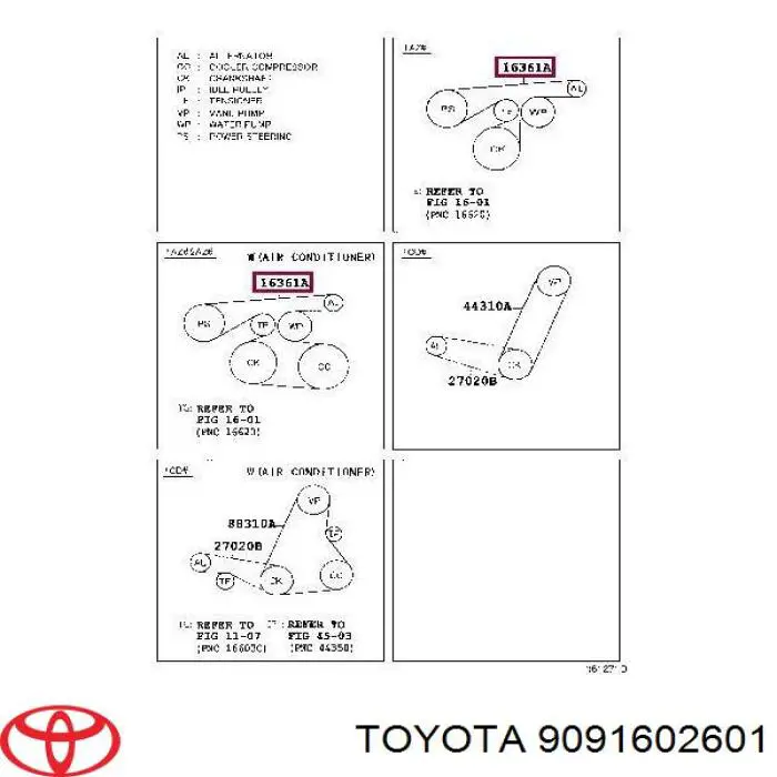Купить 9091602601 Toyota Ремень генератора