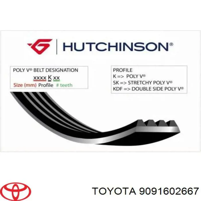 9091602667 Toyota Поликлиновый ремень