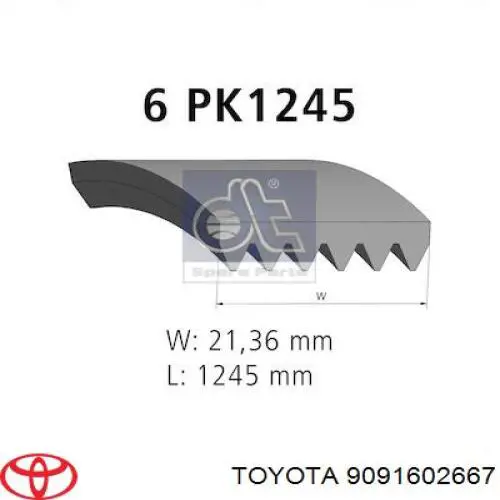 Клиновый ремень Toyota 9091602667 цена, от 33.28 USD