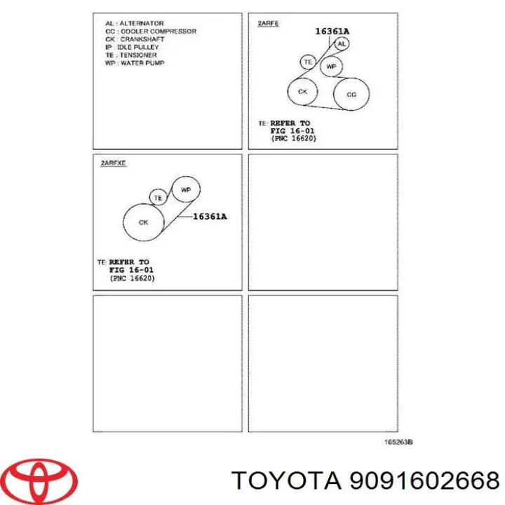 9091602668 Toyota ремень генератора